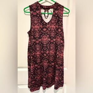 Sleeveless Black and Pink Patterned Dress by MUDD